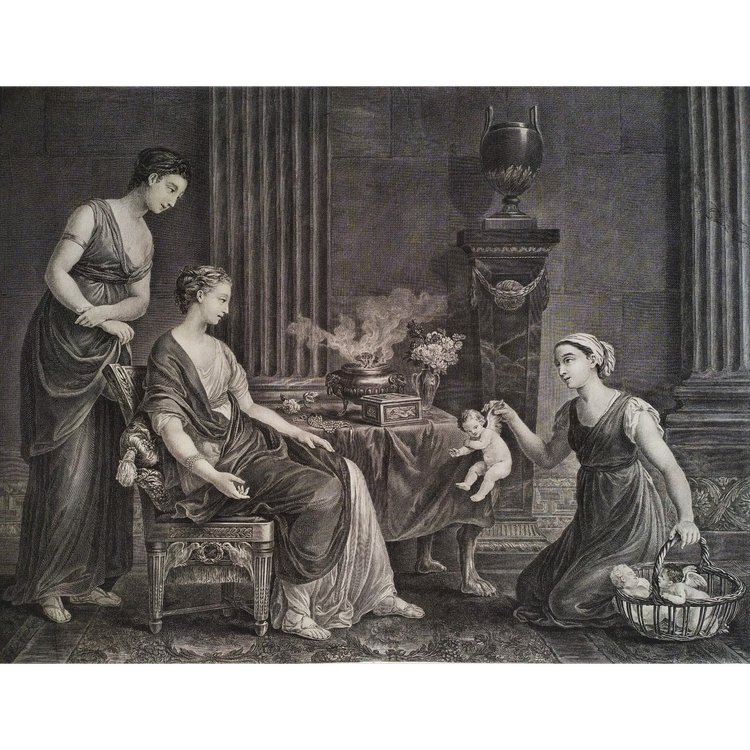 Gravure  Ancienne Par Beauvarlet La Marchande d'Amours 18ème