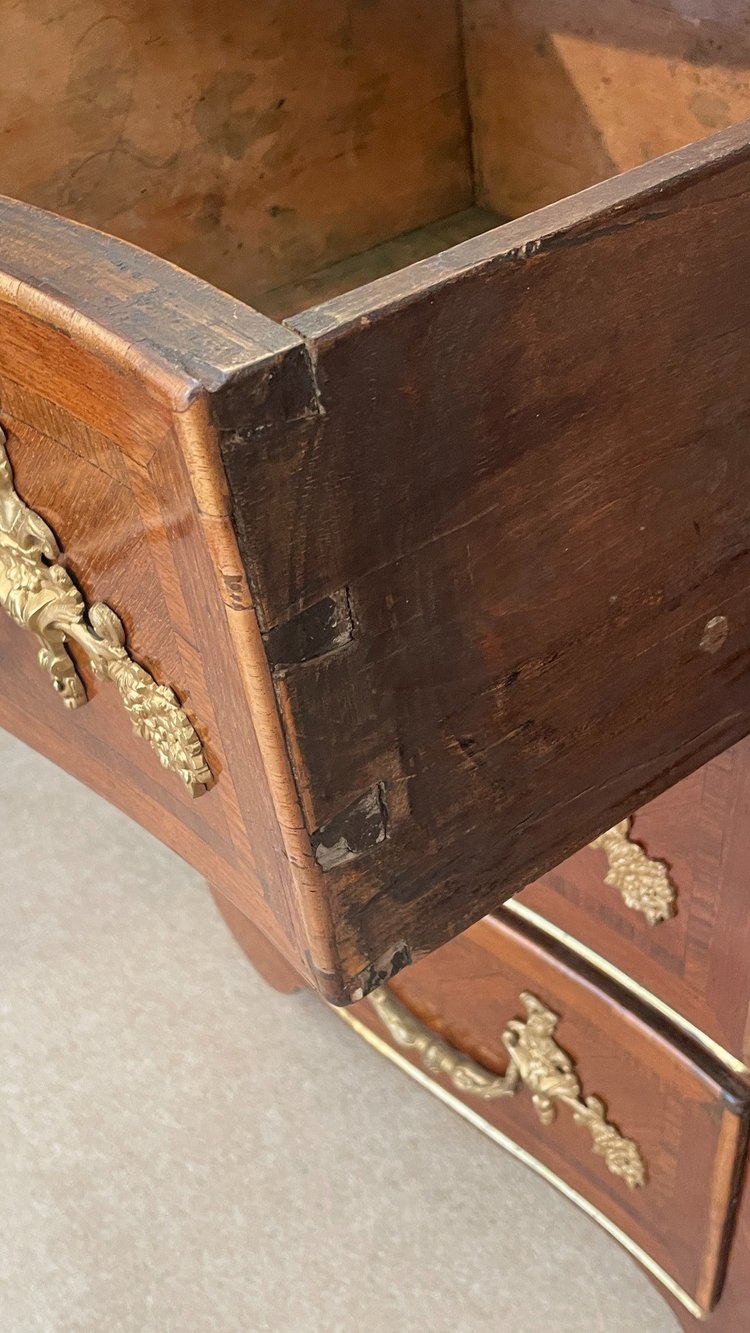 Louis XV Chest-of-Drawers with Pinched Sides, 18th Century