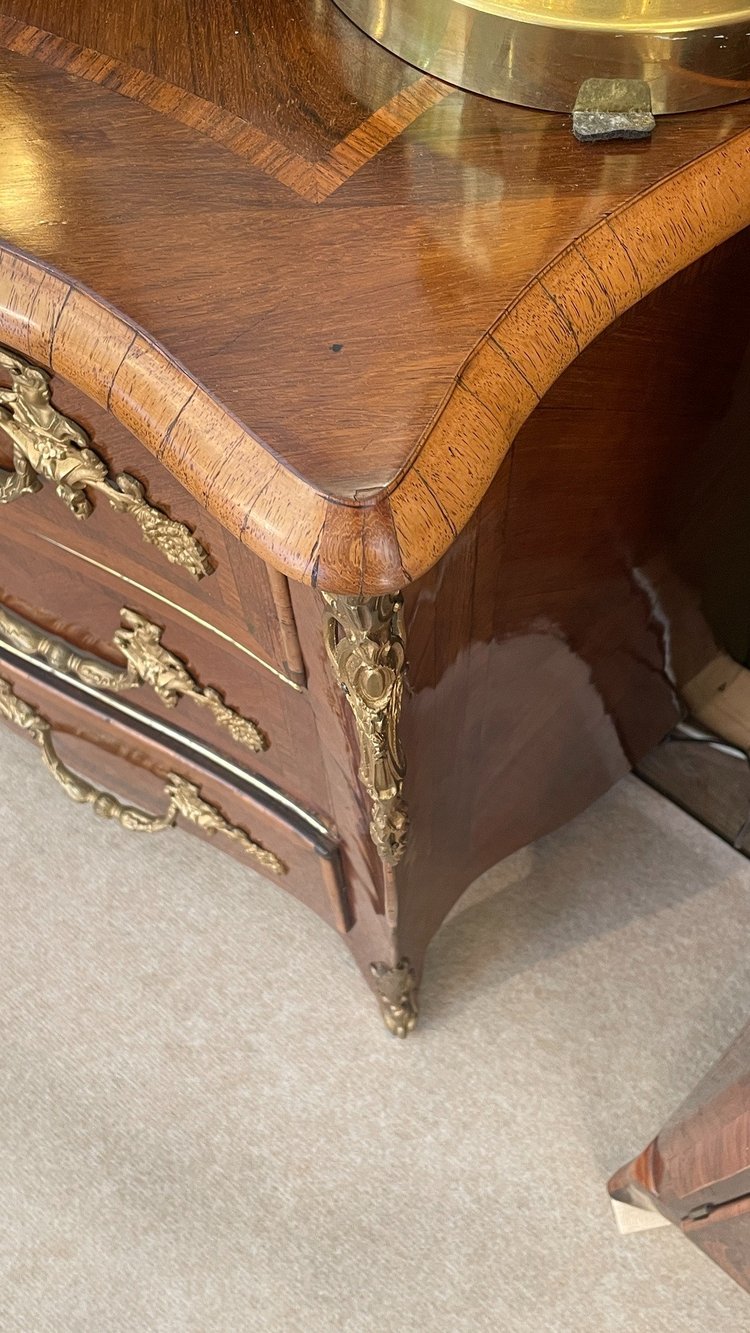 Louis XV Chest-of-Drawers with Pinched Sides, 18th Century