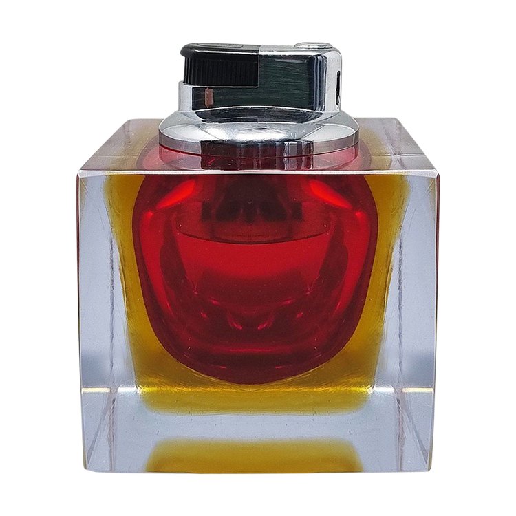 1960s Stunning Red Table Lighter in Murano Sommerso Glass By Flavio Poli for Seguso