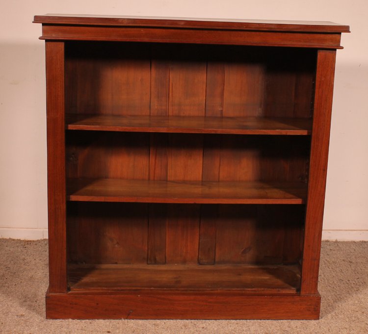 19th Century Walnut Open Bookcase - England