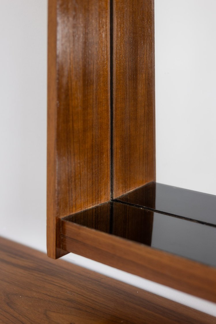 Mirror and its console in mahogany. 1970s. LS6055507