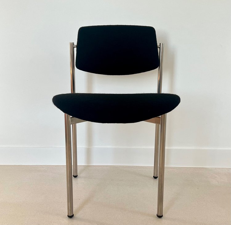 Table et  chaises de salle à manger en bois et métal, Italie années 60