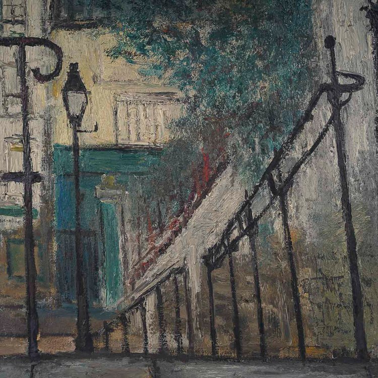 Serge Belloni (1925-2005) dit Le peintre de Paris Les escaliers de Montmartre huile sur toile