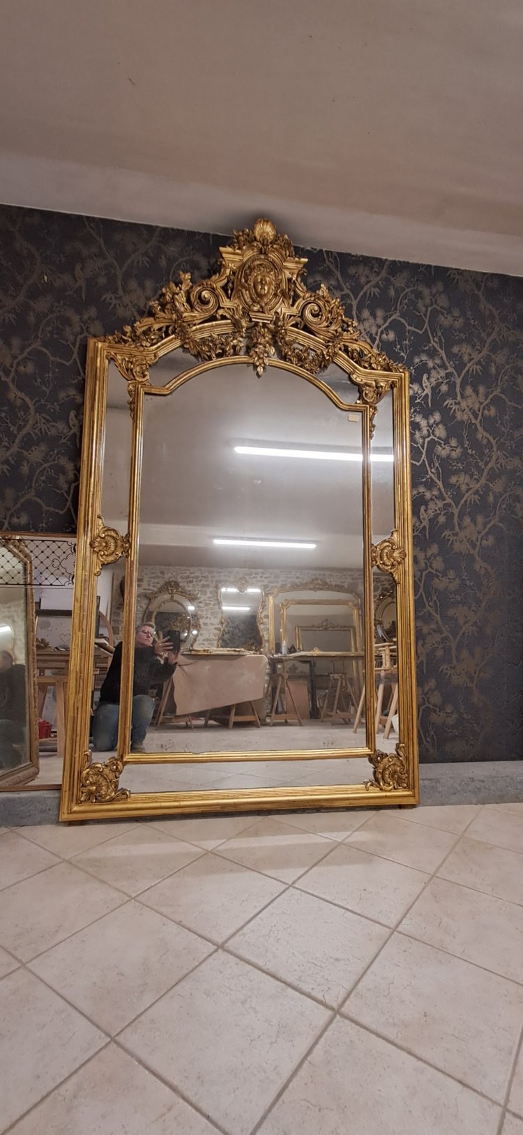 19th century mirror 245 x 145