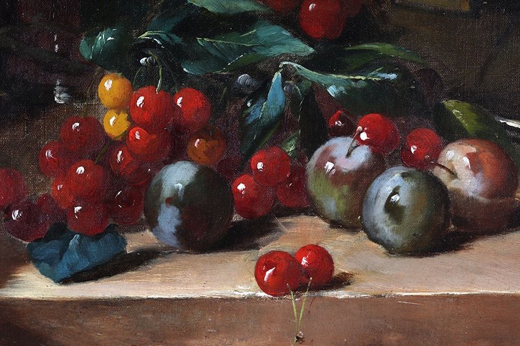 Brunel de NEUVILLE, 88 cm, Nature morte aux fruits, Ecole Française