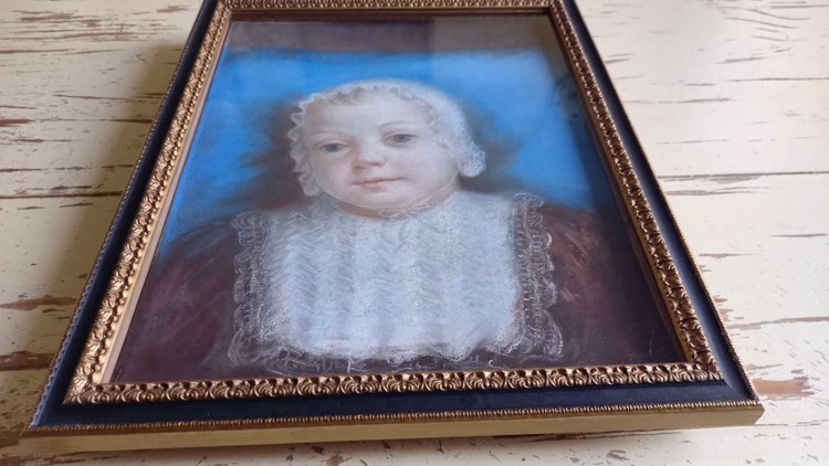 portrait of a little girl in pastel