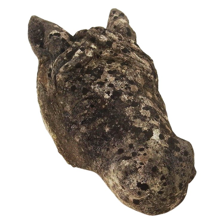 Stone horse head