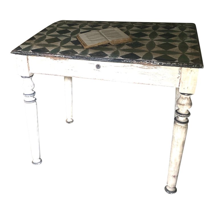 19th century sloping table desk with patina