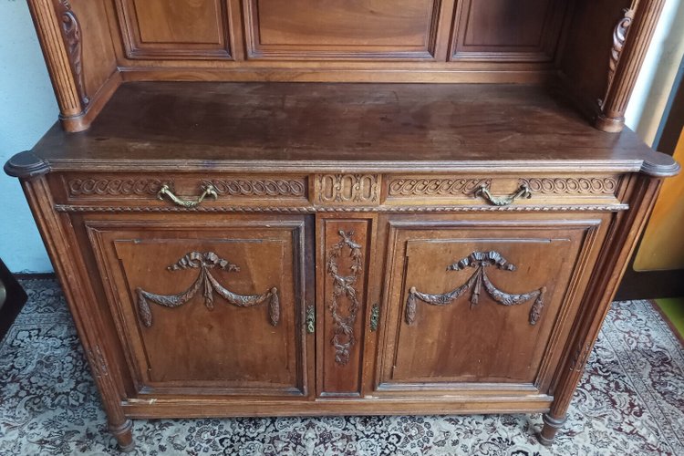 Louis XVI two-body buffet stamped in walnut