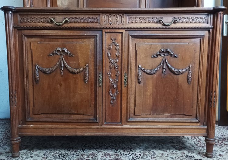 Louis XVI two-body buffet stamped in walnut