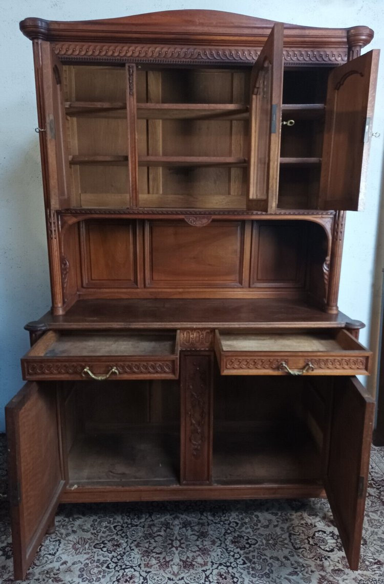 Louis XVI two-body buffet stamped in walnut