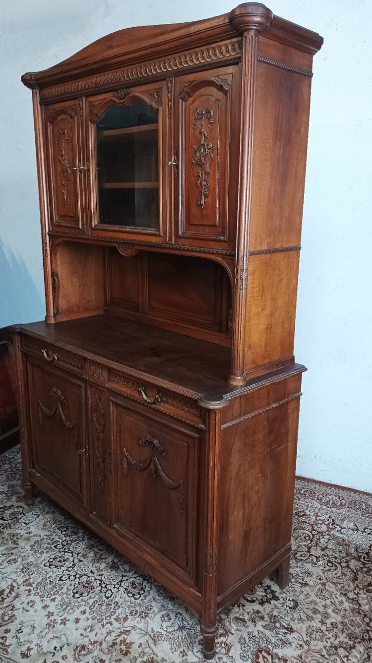 Louis XVI two-body buffet stamped in walnut