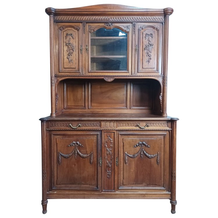 Louis XVI two-body buffet stamped in walnut