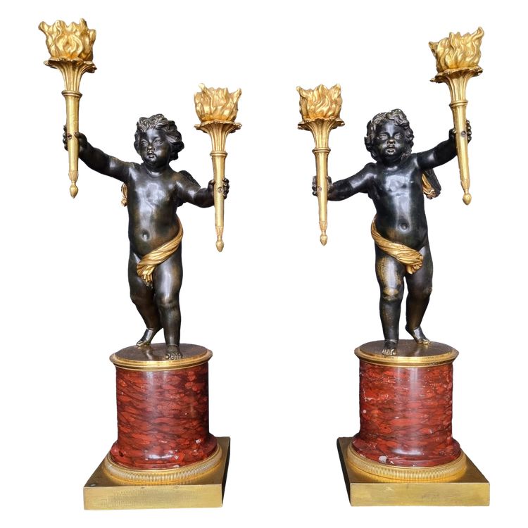 Pair of Empire period candelabra, attributed to André-Antoine Ravrio.