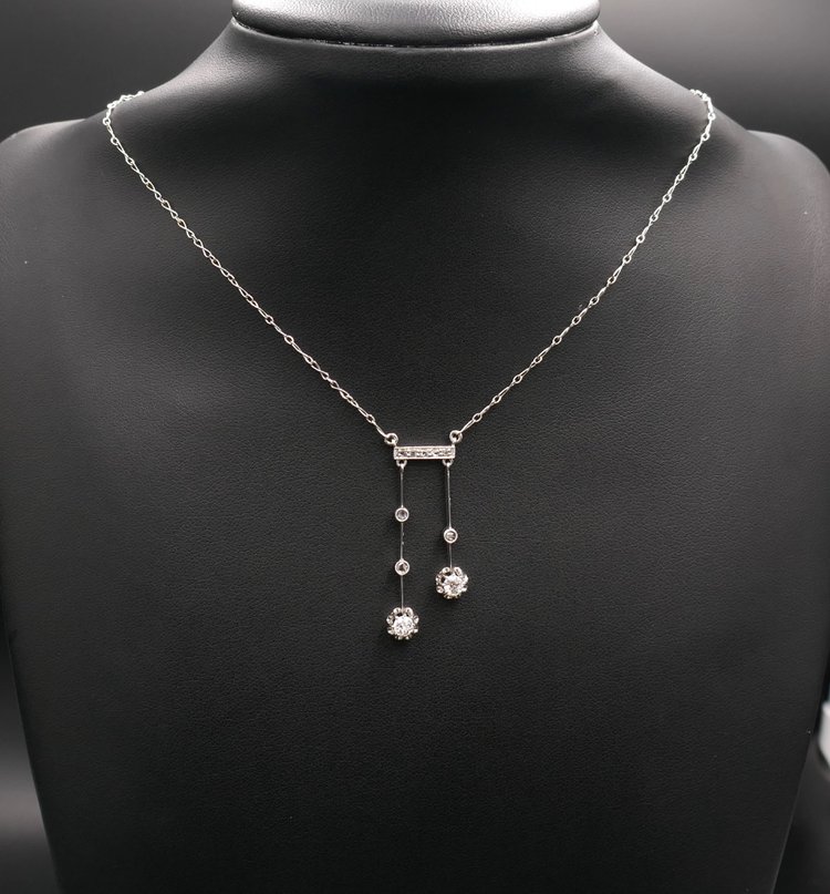 Diamond Negligee Necklace, Platinum.