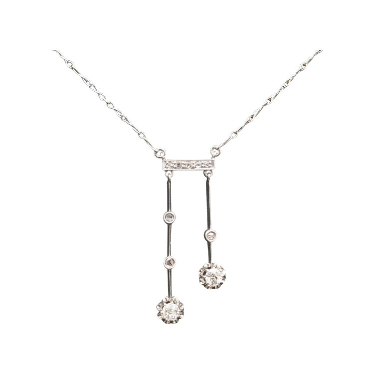 Diamond Negligee Necklace, Platinum.