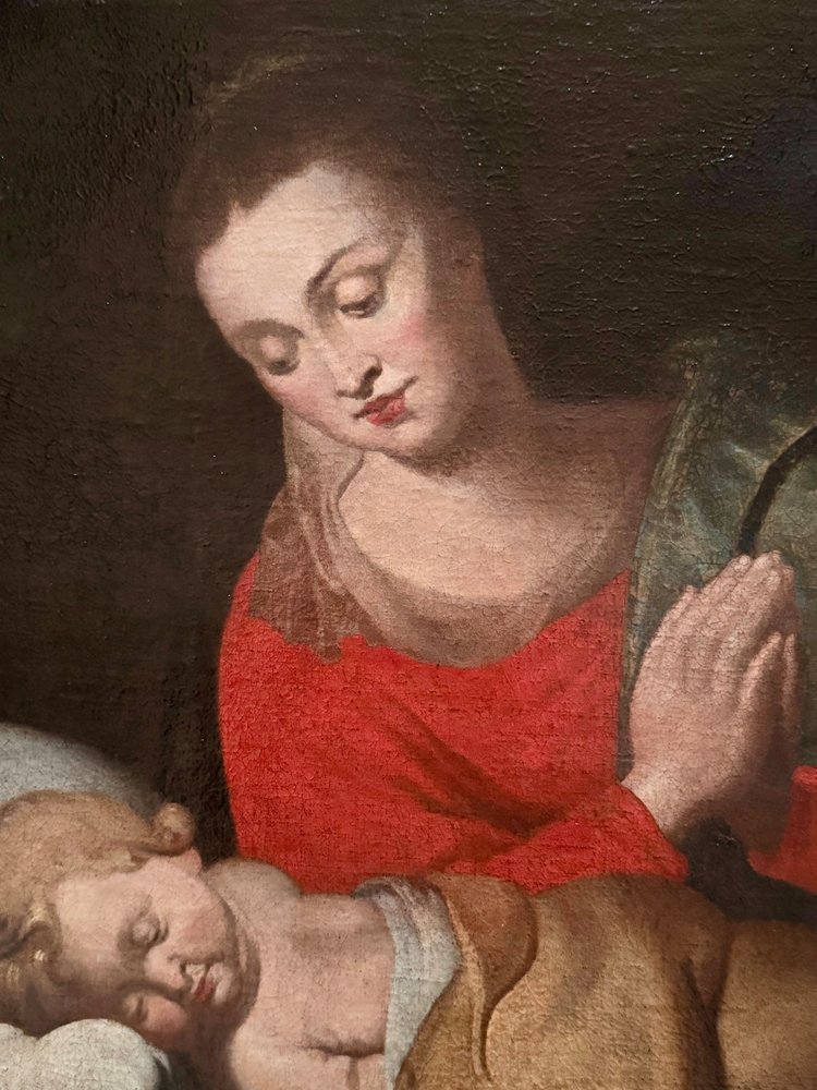 The Virgin and the sleeping child Jesus.