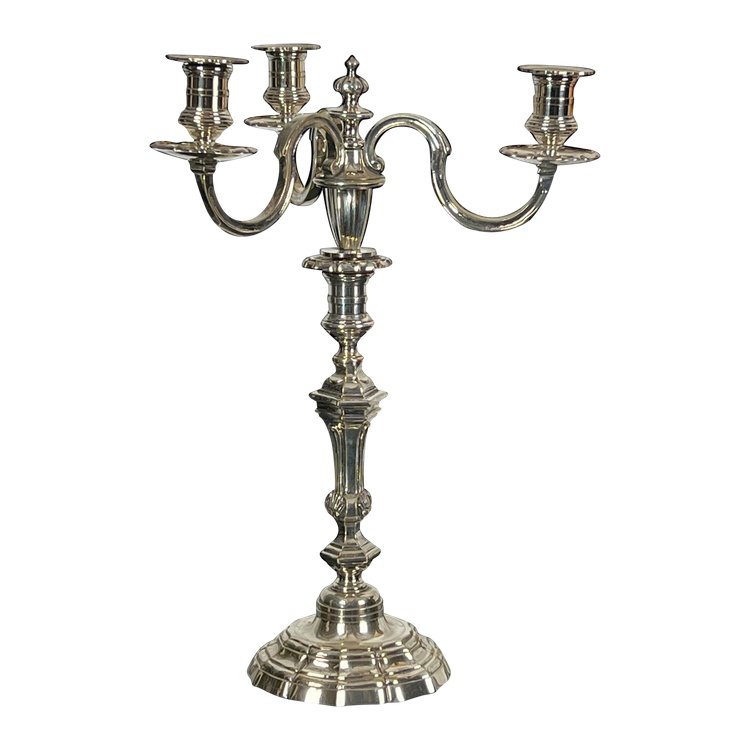 GRANDE CANDELABRA IN BRONZO ARGENTO DEL XIX STILE REGENCY "ORAFO A.MOURIER"