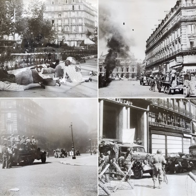 Lot De 32 Photos De La Liberation De Paris Agence Lapi