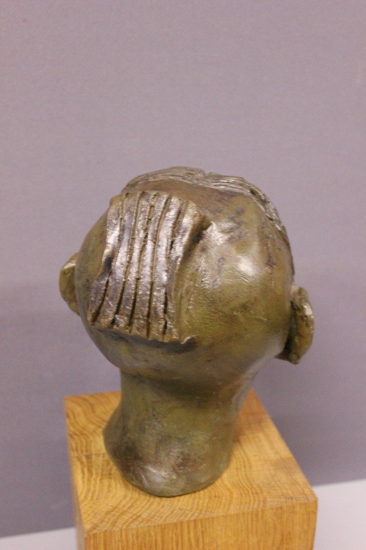 Terre Cuite Original Figurant Une Tête d'Asiatique Vers 1900