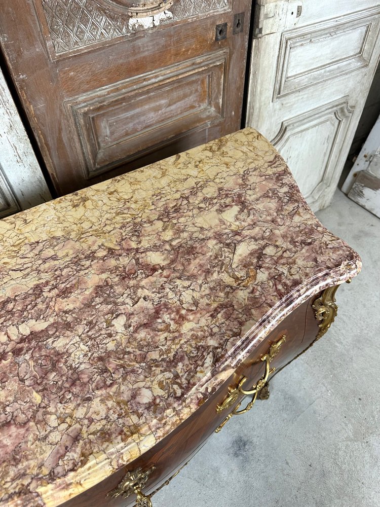 Louis XV style marquetry chest of drawers 20th century