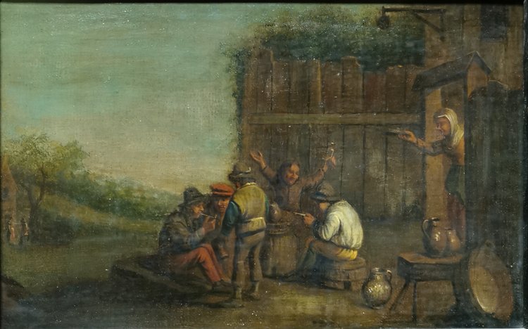 Scène de village d'après TENIERS XIX éme