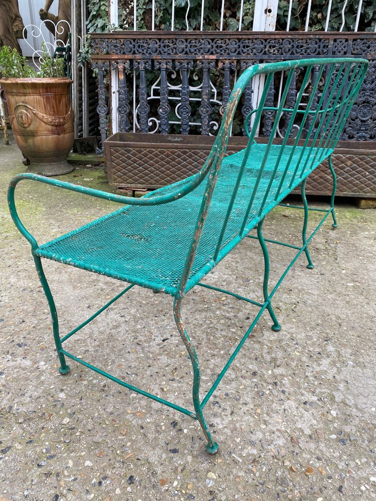 Wrought iron garden bench