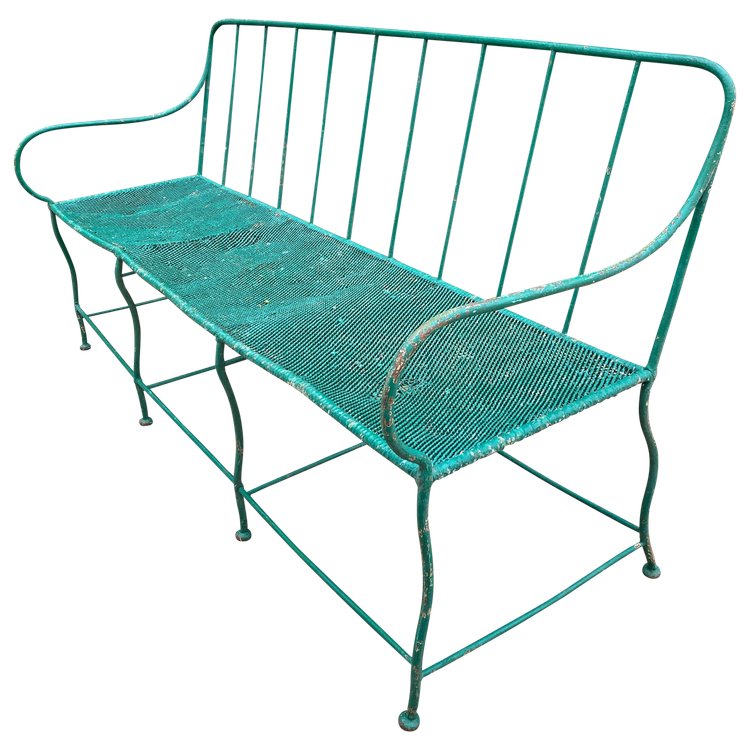 Wrought iron garden bench