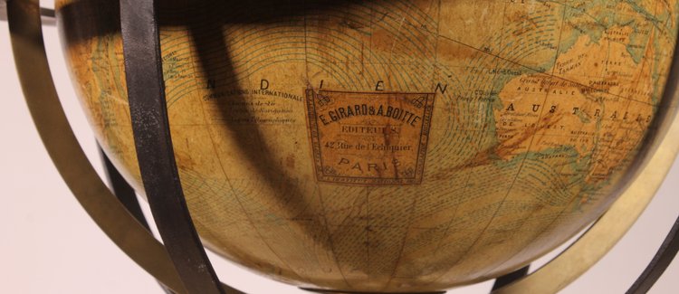 Terrestrial Globe By E. Girard And Boite Paris - 19th Century