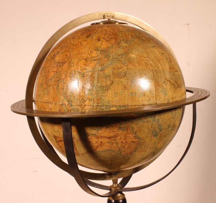 Terrestrial Globe By E. Girard And Boite Paris - 19th Century