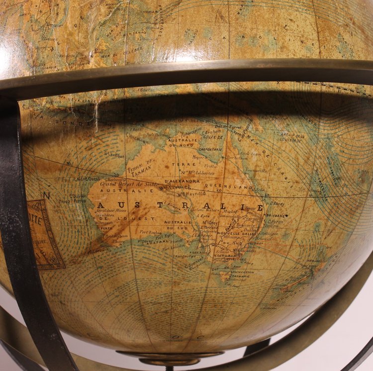 Terrestrial Globe By E. Girard And Boite Paris - 19th Century