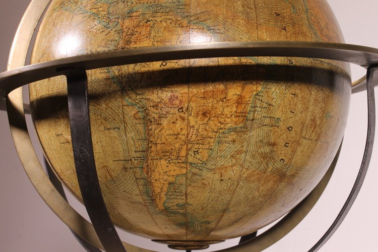 Terrestrial Globe By E. Girard And Boite Paris - 19th Century