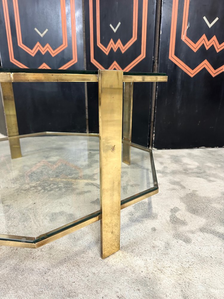 Octagonal bronze coffee table 1960s