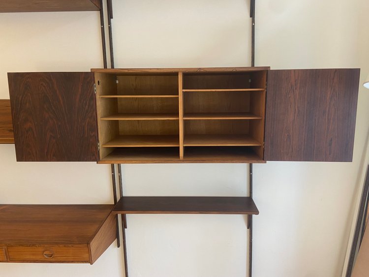 Modular wall/shelf unit by Poul Cadovius, Denmark, circa 1960.