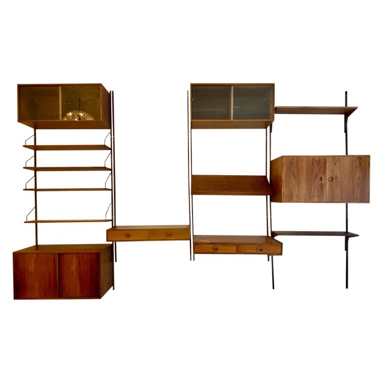 Modular wall/shelf unit by Poul Cadovius, Denmark, circa 1960.