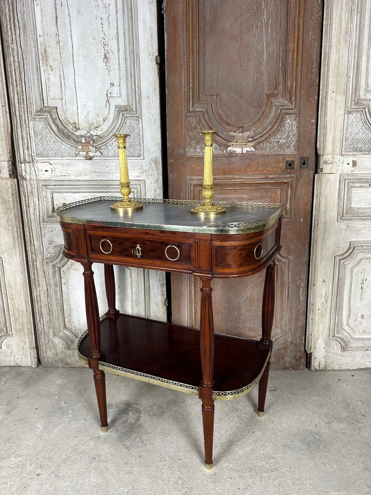 Louis XVI-style console in speckled mahogany