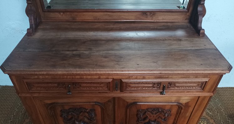 19th century walnut Saint Hubert sideboard