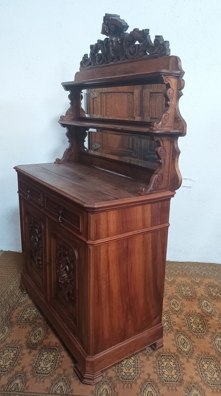 19th century walnut Saint Hubert sideboard