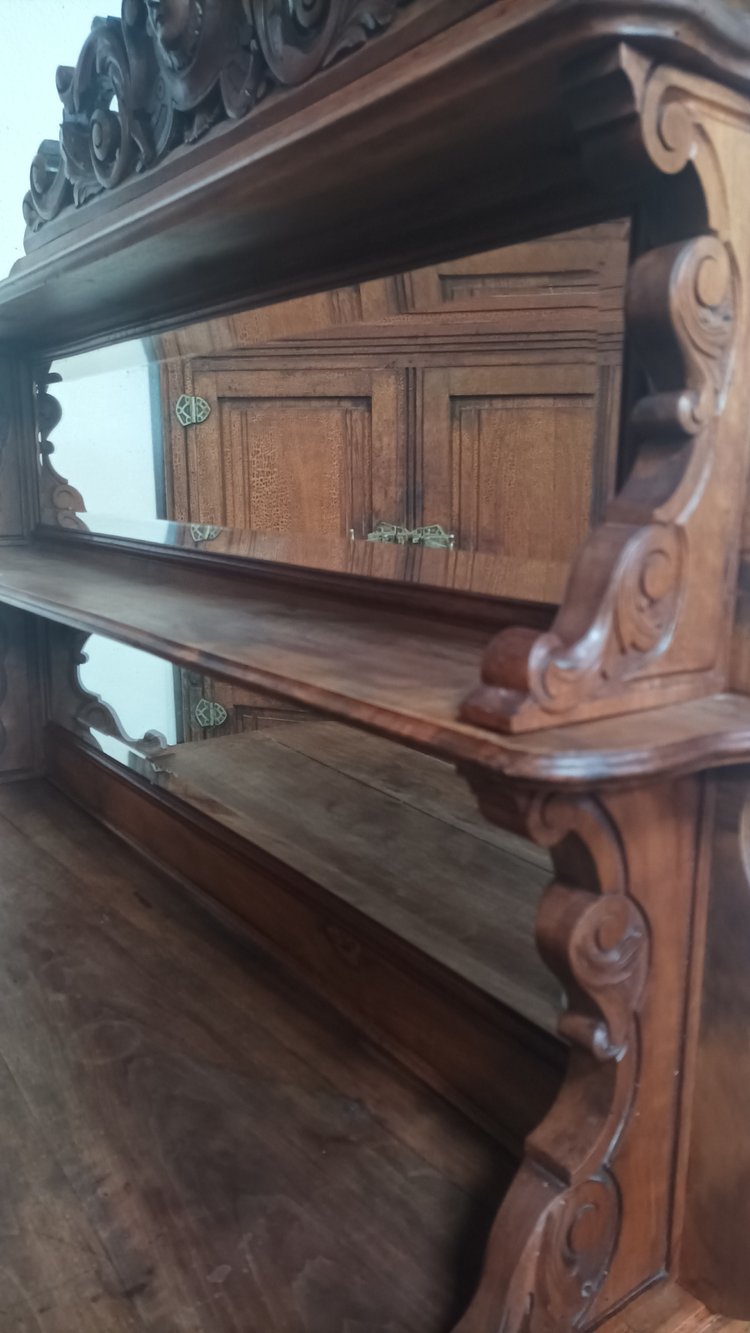 19th century walnut Saint Hubert sideboard