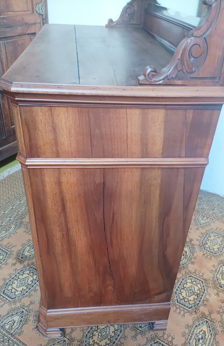 19th century walnut Saint Hubert sideboard