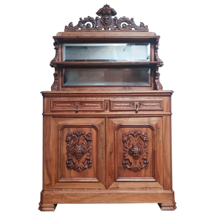 19th century walnut Saint Hubert sideboard