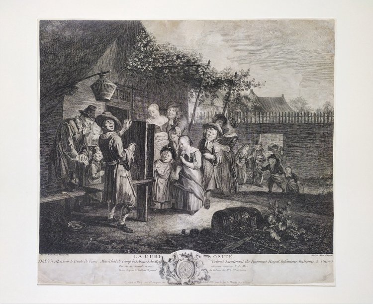  Genre Scene After Flemish Painting By Reinier Brakenburg  Engraving 18th C Etching Old Print