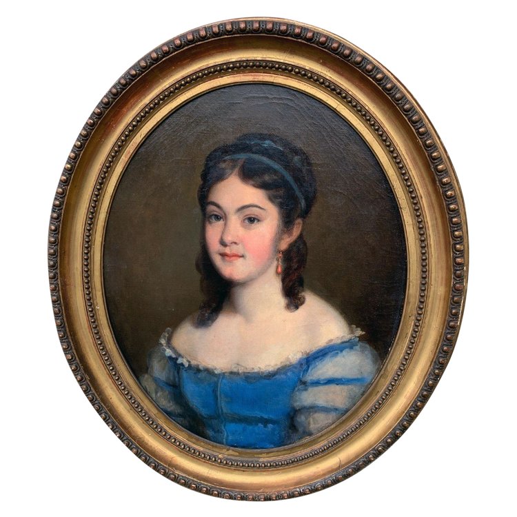 Portrait Jeune Fille Signé Fanny Gilbert (1820/…