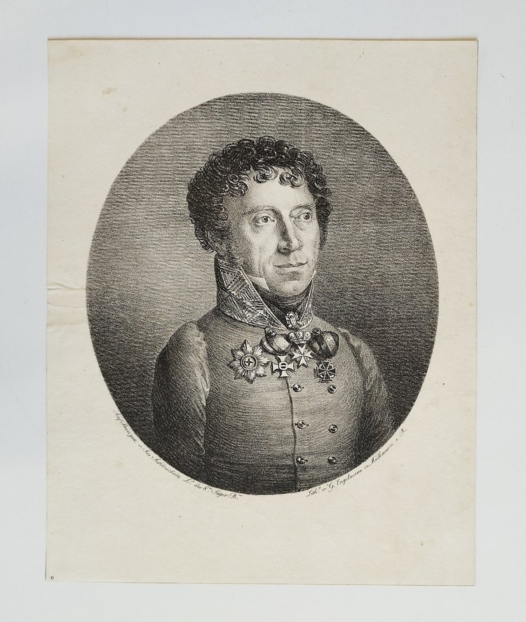 Lithograph By Engelmann Portrait Of Jos Schönschütz 19th C Old Print