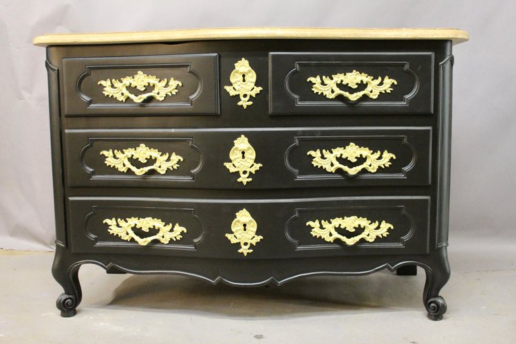 Commode Galbée Finition Laquée Noir