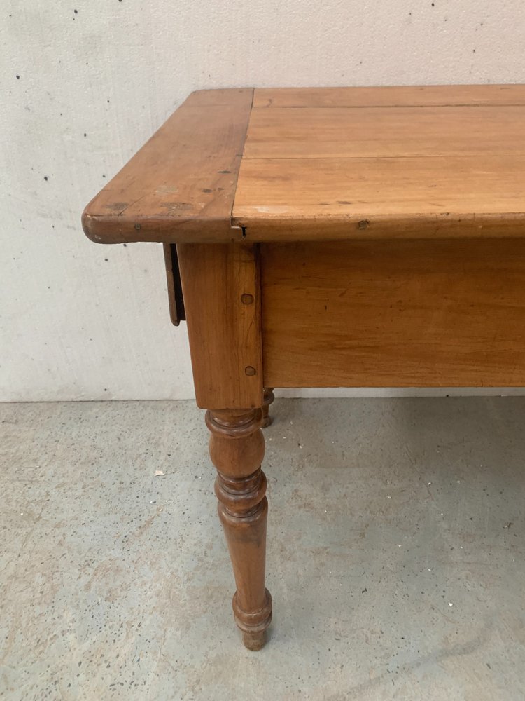 19th century farm table in solid cherrywood