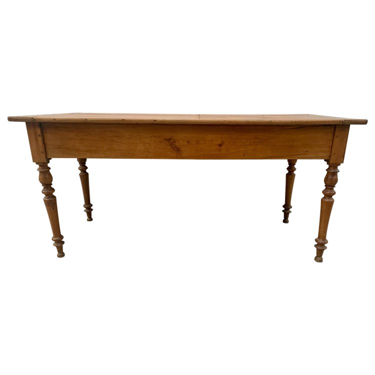 19th century farm table in solid cherrywood