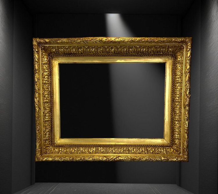 ANCIENT 19th CENTURY FRAME IN WOOD AND GILDED STUC SCULPTTED FOR PAINTING 46 CM X 34 CM