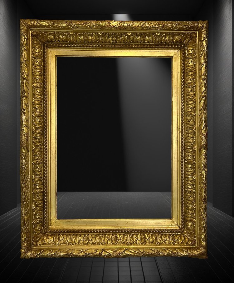 ANCIENT 19th CENTURY FRAME IN WOOD AND GILDED STUC SCULPTTED FOR PAINTING 46 CM X 34 CM